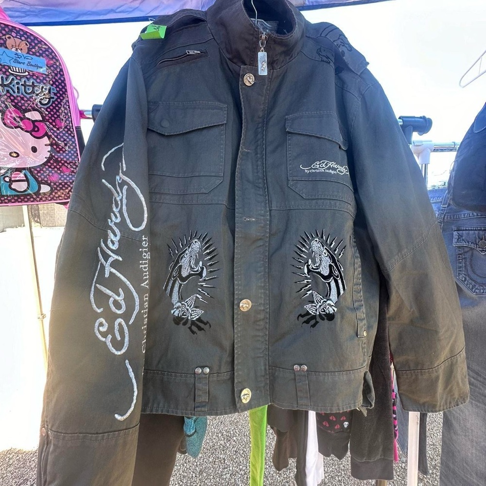 ‼️Vintage rare‼️Ed Hardy Black Jacket with Embroidery (price firm)